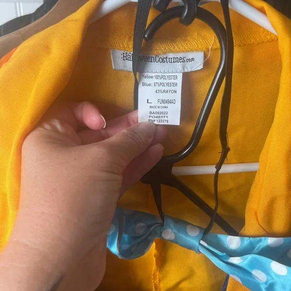 Mad Hatter Costume Coat with Blue Bow Tie and hat - Picture 2 of 3